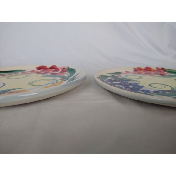 Set Of 2 Gail Pittman 7 1/2" Garden View Salad Dessert Plates Hand Painted 1999 - Picture 12 of 16